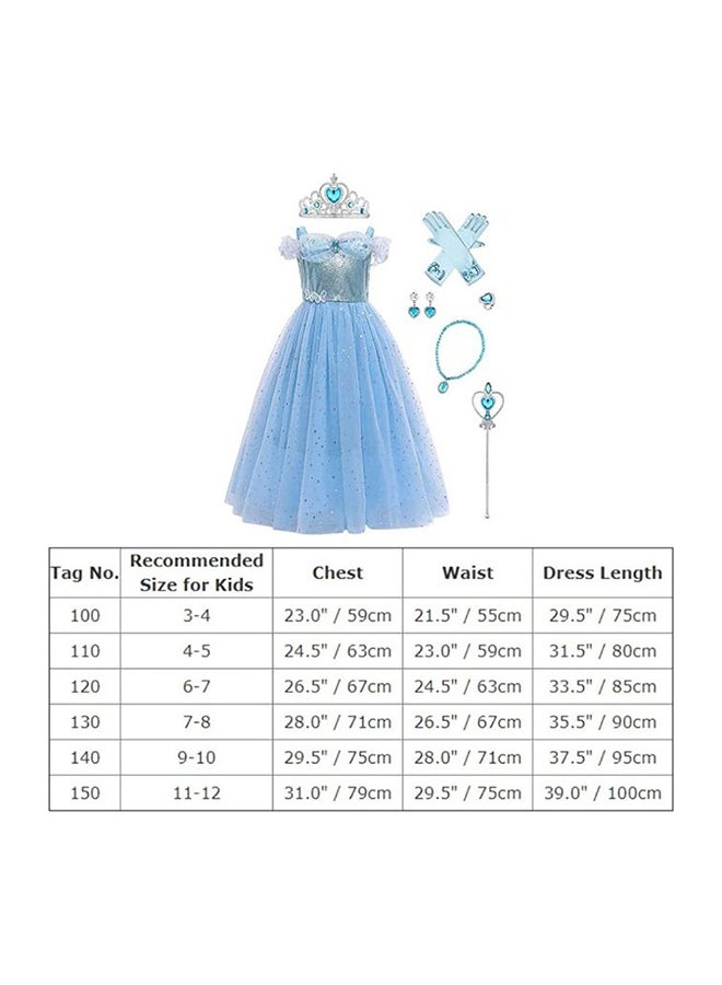 XiuWoo Sofia Aurora Cinderella Princess Fancy Dress Costume With Accessories Set 71x67x90cm  - Image 5