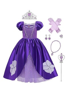 Sofia Aurora Cinderella Fancy Party Dress Costume Set With Accessories Purple 170cm
