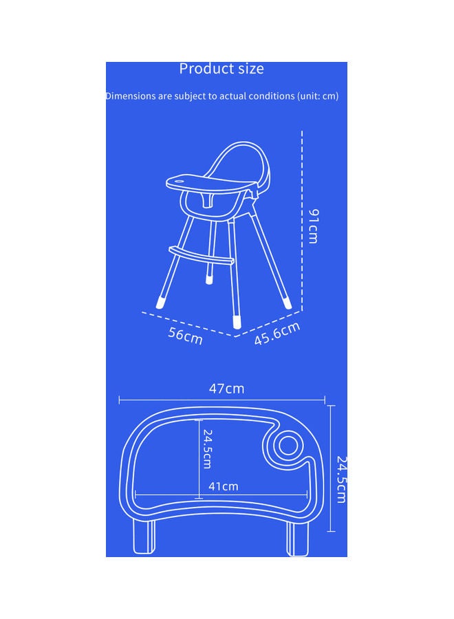 Kidle - Adjustable Multifunctional Portable Foldable Dining High Chair With Removable Tray - Image 1
