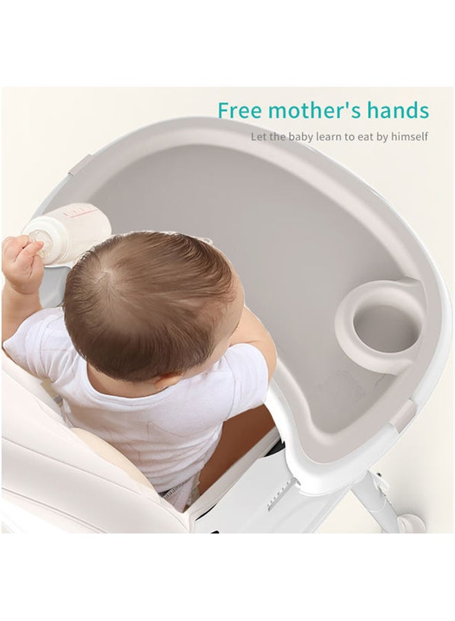 كيدل كرسي مرتفع مزود بصينية كبيرة للتغذية والرضاعة ومقعد معزز ومحمول بعدد 3 تروس وقابل للتعديل لوجبات الأطفال - Image 5