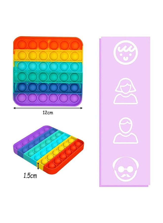 Stress Relieve Durable Washable Silicone Push Pop Bubble Sensory Fidget Toy 12x1.5x12cm