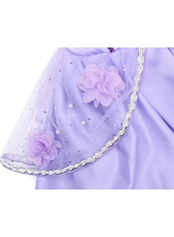 XiuWoo - Princess Sofia Cosplay Fancy Puff Sleeves And Stretchable Party Dress Costume Set - Image 1
