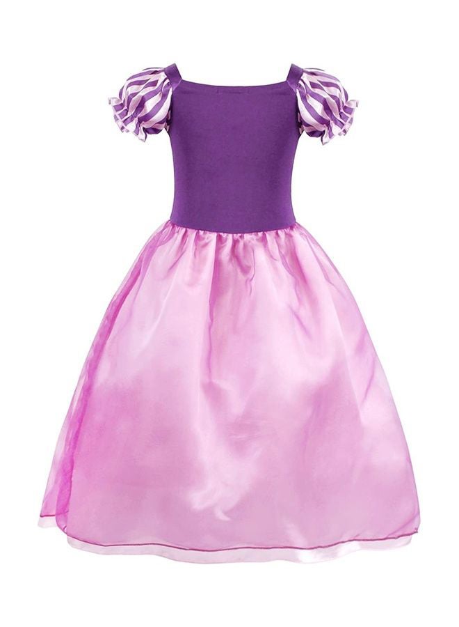 XiuWoo - Princess Rapunzel Cosplay Fancy Party Dress Costume Set For Kids Multicolour - Image 1