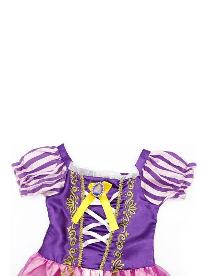 XiuWoo - Princess Rapunzel Cosplay Fancy Party Dress Costume Set For Kids Multicolour - Image 1