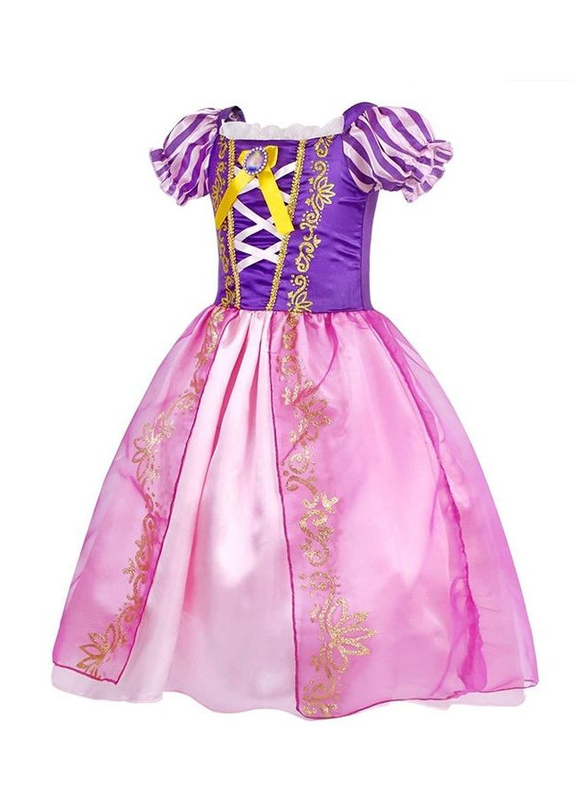 XiuWoo - Princess Rapunzel Cosplay Fancy Party Dress Costume Set For Kids Multicolour - Image 1