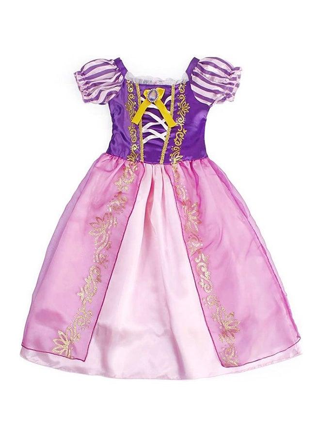 XiuWoo - Princess Rapunzel Cosplay Fancy Party Dress Costume Set For Kids Multicolour - Image 1