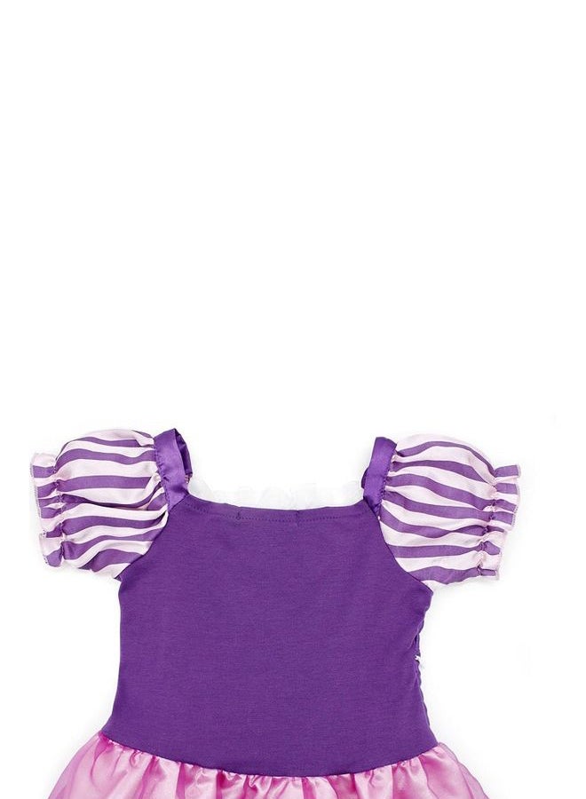 XiuWoo - Princess Rapunzel Cosplay Fancy Party Dress Costume Set For Kids Multicolour - Image 1