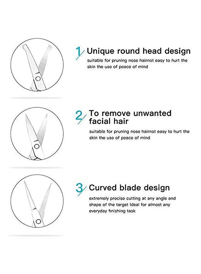 MEILAMEI - 3-Piece Curved Facial Hair Scissors Set Silver - Image 1