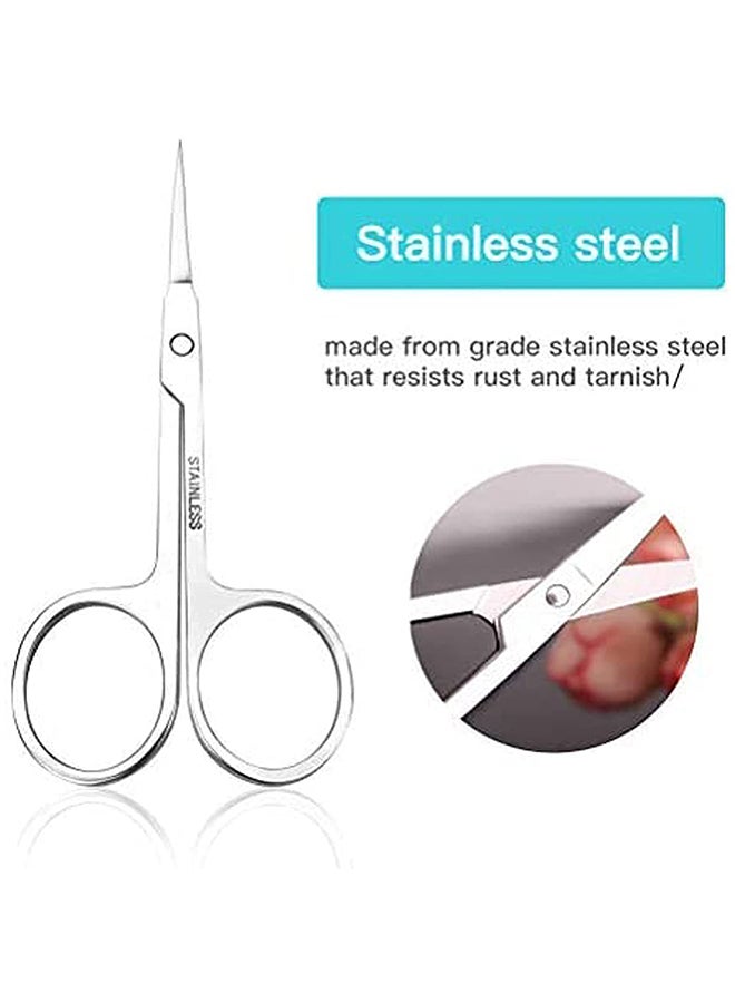 MEILAMEI - 3-Piece Curved Facial Hair Scissors Set Silver - Image 1