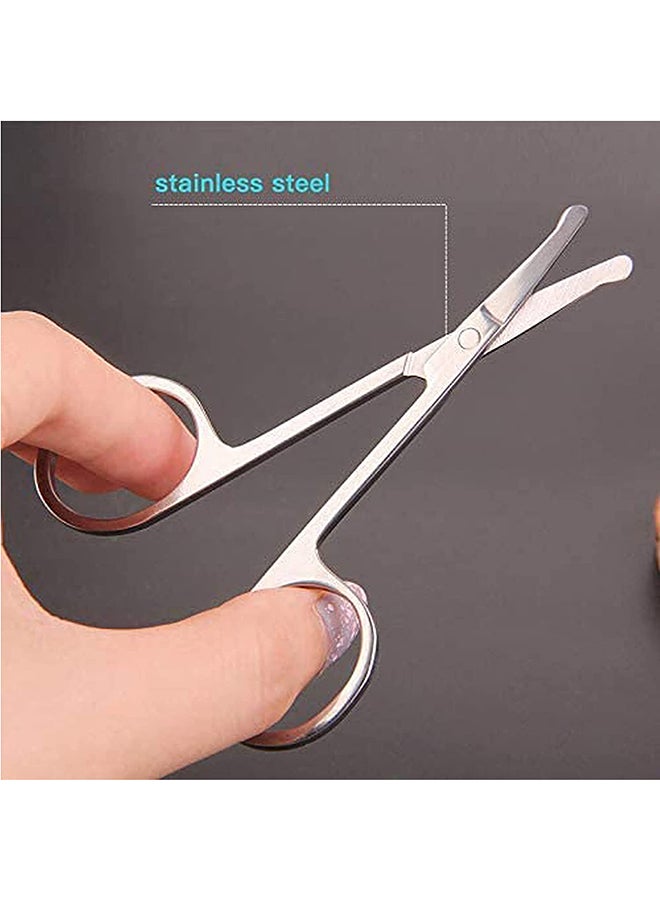 MEILAMEI - 3-Piece Curved Facial Hair Scissors Set Silver - Image 1