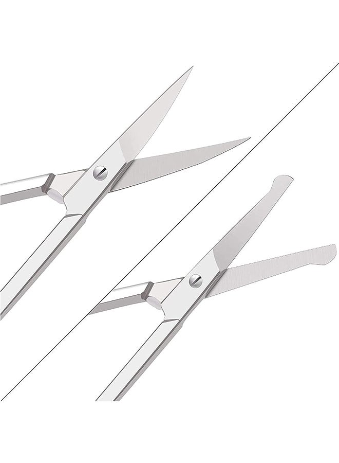 MEILAMEI - 3-Piece Curved Facial Hair Scissors Set Silver - Image 1