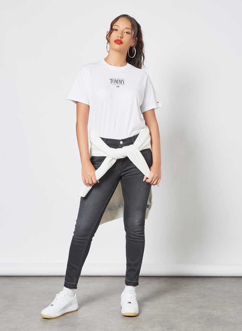 TOMMY JEANS - Mid Rise Ankle Grazer Skinny Jeans Black - Image 1