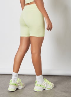 Sivvi x GenM High Waist Cycling Shorts Light Green  - Image 3