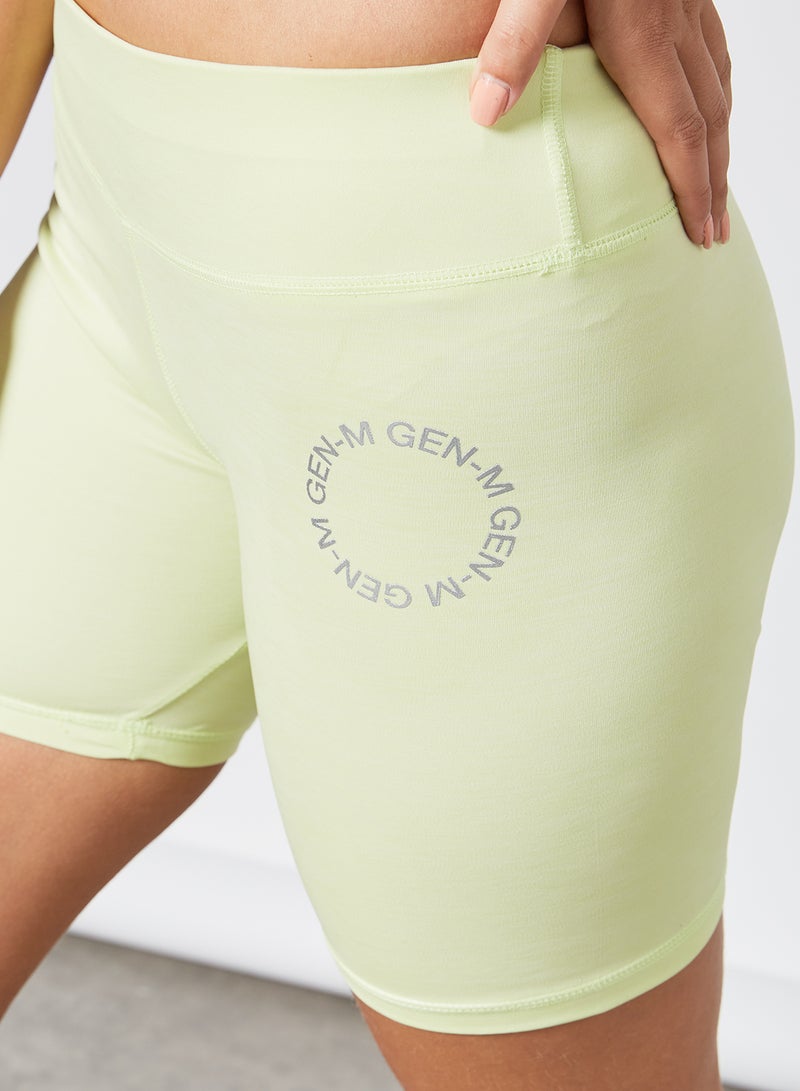 High Waist Cycling Shorts Light Green - v1633524046/N46546038V_4