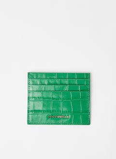 COCCINELLE Textured Leather Card Holder Green  - Image 1