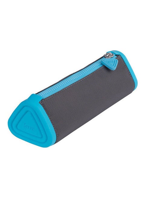 Silicone Triangle School Pencil Case Blue