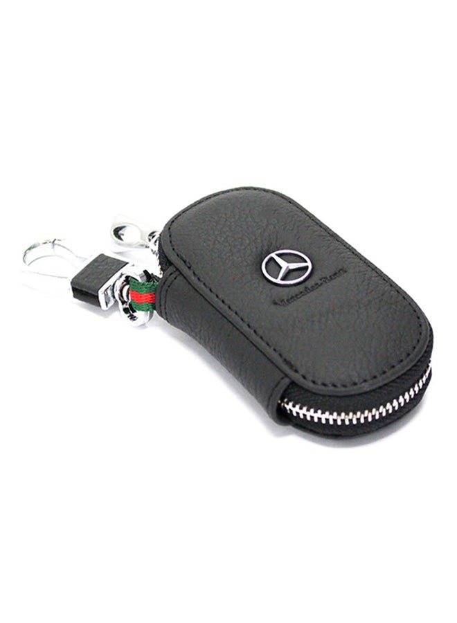 AFGT Mercedes Benz Logo Key Fob Case With Carabiner Hook  - Image 1