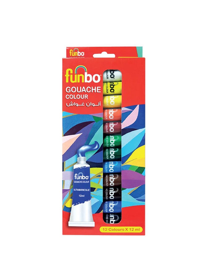 فانبو مجموعة ألوان أكريليك 12×12 مل من 12 قطعة متعدد الألوان - Image 4