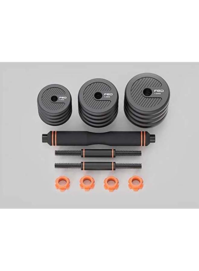 SkyLand - 2-Piece Fitness Dumbell Set With Barbell Black 20kg - Image 1