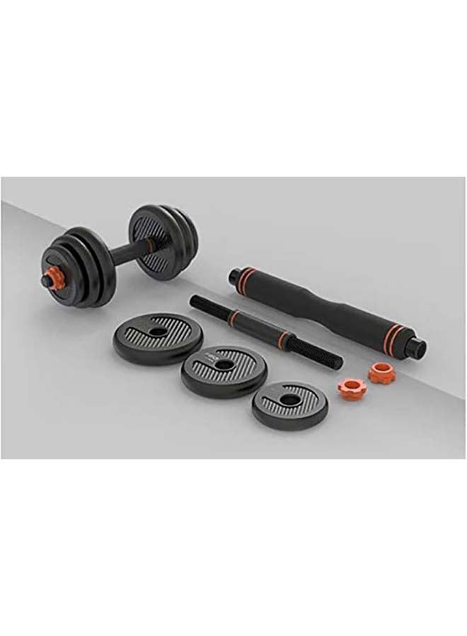 SkyLand - 2-Piece Fitness Dumbell Set With Barbell Black 20kg - Image 1