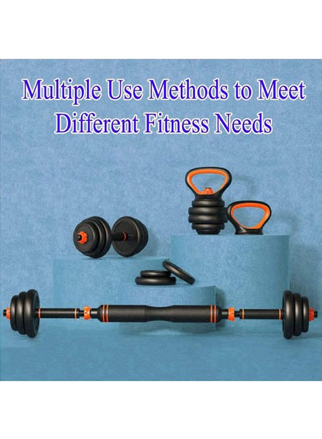 SkyLand - 16-Piece Adjustable Dumbell And Barbell Set Black/Orange 20kg - Image 1