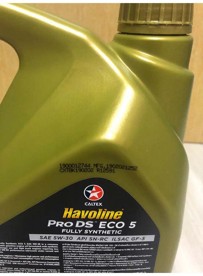 Caltex Havoline Pro Ds Fully Synthetic Eco 5 SAE 5W-30 Engine Oil 4L  - Image 2