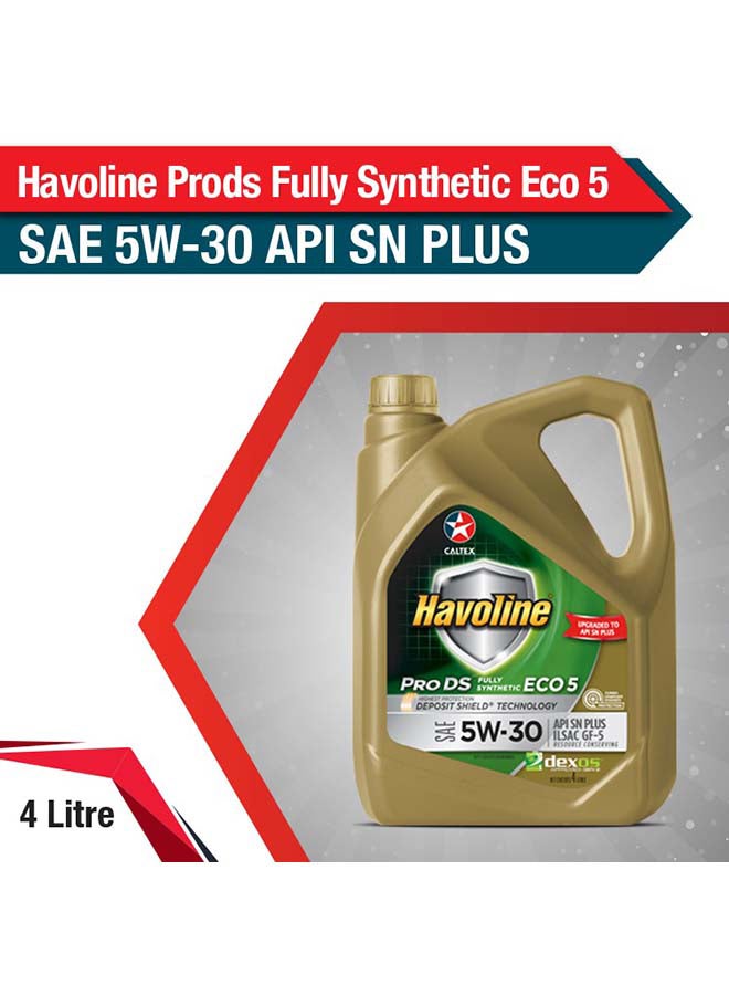 Caltex Havoline Pro Ds Fully Synthetic Eco 5 SAE 5W-30 Engine Oil 4L  - Image 4