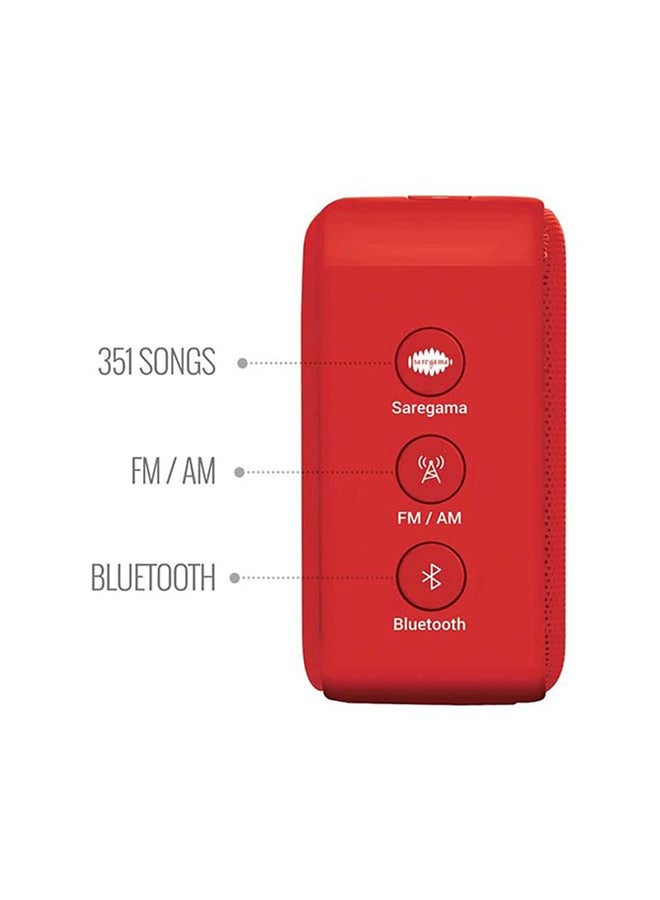 Carvaan Mini - Music Player With 351 Evergreen(Hindi) Songs SCM02-H-SRED Sunset Red