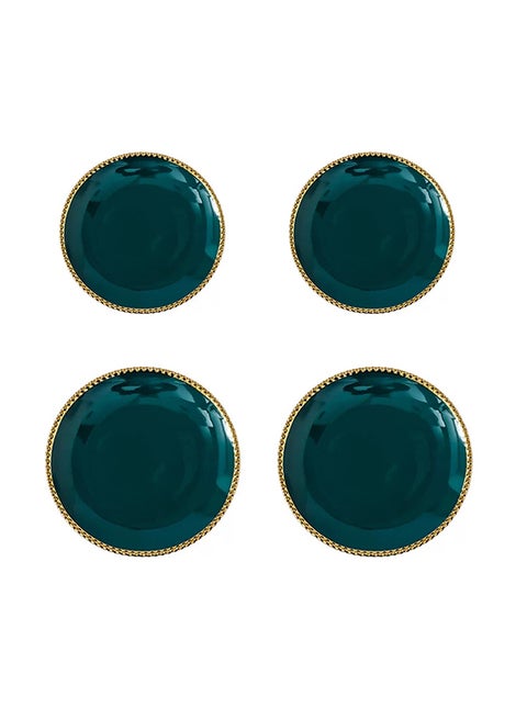 4-Piece Dinner Plates Set Green 25x2x25cm