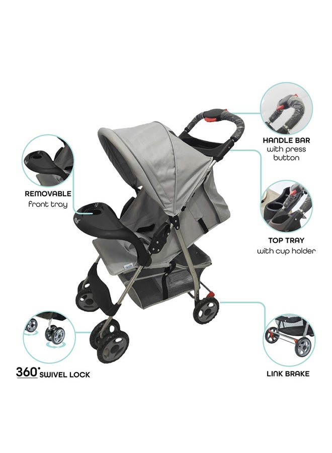 Easy One Fold Stroller - Light Grey