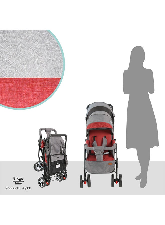 Comfortable Twin Baby Stroller With Safety Harness And Removable Front Seat