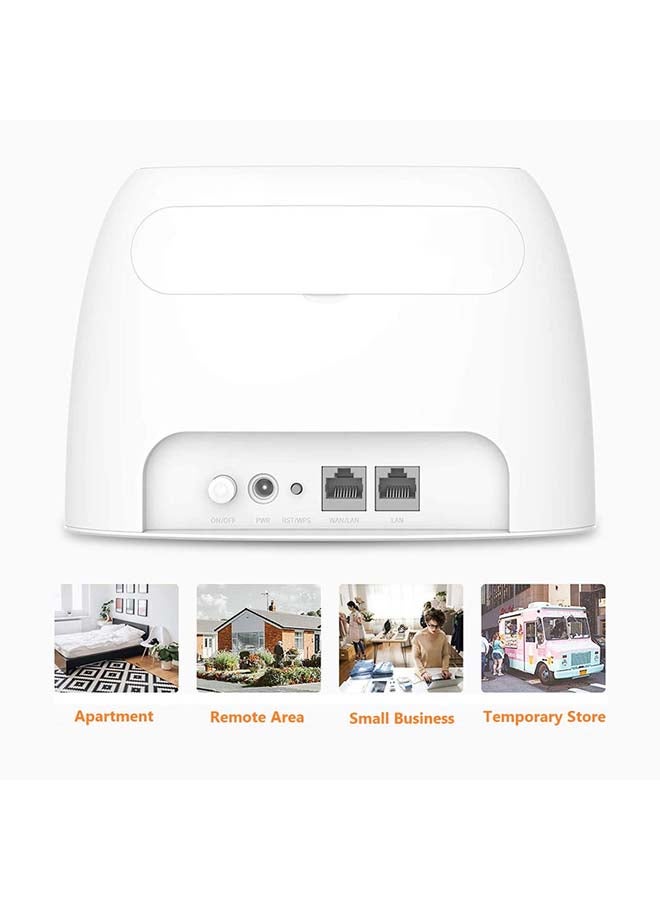 Tenda - 3G/4G LTE N300 Wi-Fi Router, Parental Control, Connects Up to 32 Devices - 4G03 White - Image 1