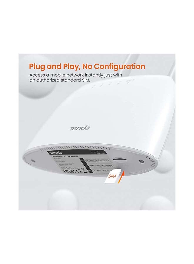 تيندا راوتر جيجابت واي فاي فولتي N300 بتقنية 4G، مزود بتحكم الوالدين، ويتصل بما يصل إلى 32 جهازاً - 4G06 أبيض - Image 2