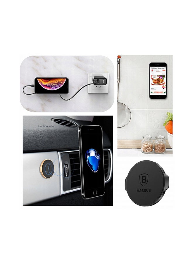 Baseus Magnetic Car Phone Holder Rotating View Magnetic Phone Mount Magnets Cell Phone Holder for Most Smartphones Universal Stick Dashboard and Tablets Black - Image 5