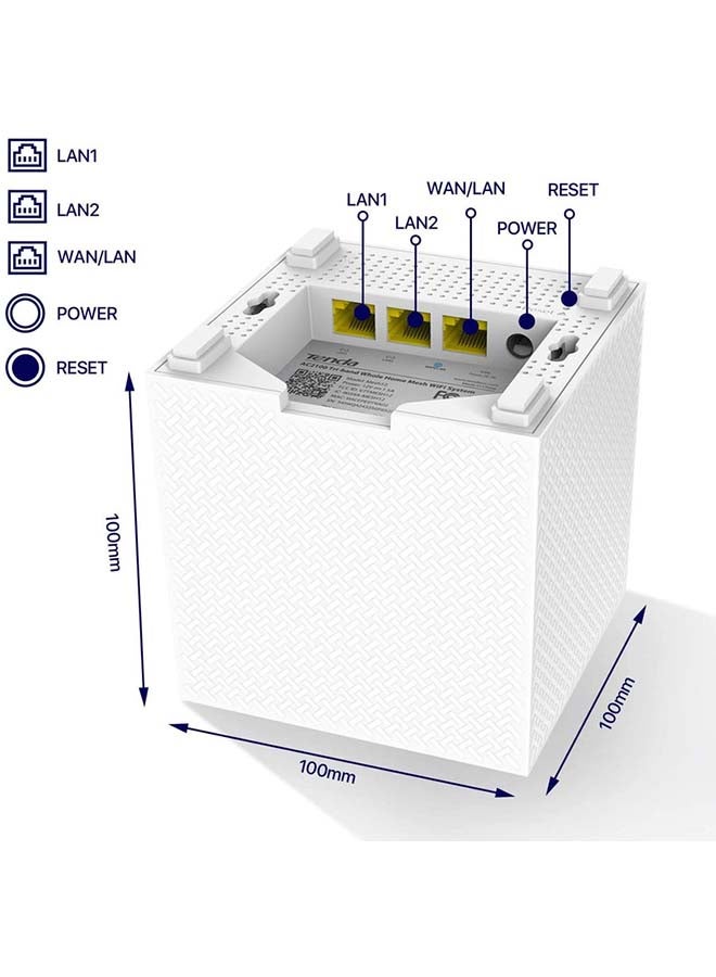 تيندا Nova Tri-band Mesh WiFi AC2100 System (MW12) - Whole Home Coverage, Replaces WiFi Router and Extender, Gigabit Mesh Router, Parental Controls, Easy setup White  - Image 2