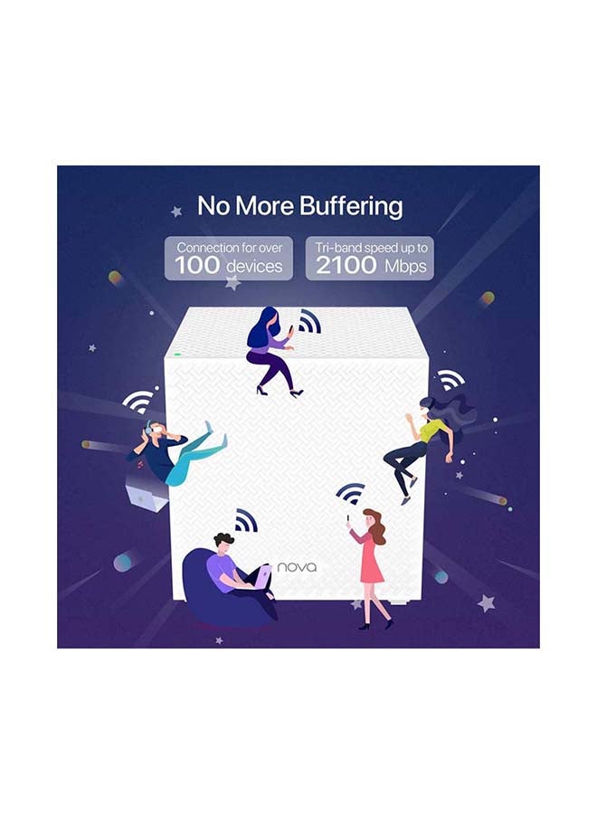 تيندا 2 Pack Nova Tri-band Mesh WiFi AC2100 System (MW12) -Up to 4000 sq.ft. Whole Home Coverage, Replaces WiFi Router and Extender, Gigabit Mesh Router, Parental Controls, Easy setup White  - Image 5