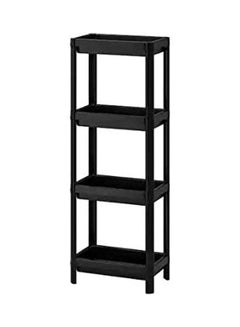 4 Layer Floor Type Plastic Bathroom Kitchen Living Room Storage Shelf Black 36 x 100cm - v1633592540/N51257443A_1