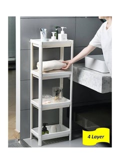 4 Layer Floor Type Plastic Bathroom Kitchen Living Room Storage Shelf Black 36 x 100cm - v1633592540/N51257443A_5