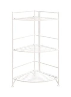 Toshionics 3-Layer Foldable Bathroom Storage Corner Shelf Rack White 85 x 51 x 34cm  - Image 1