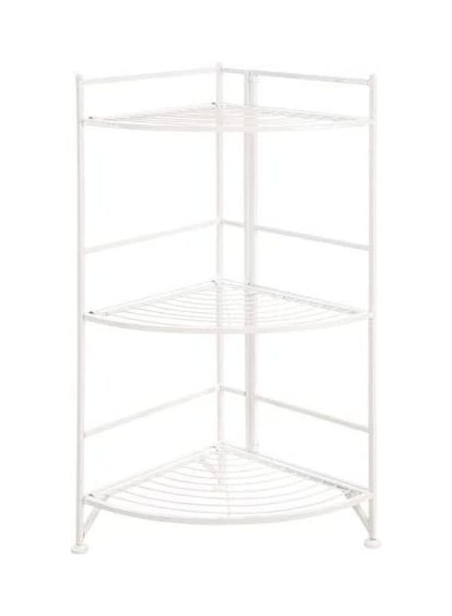 Toshionics 3-Layer Foldable Bathroom Storage Corner Shelf Rack White 85 x 51 x 34cm  - Image 1