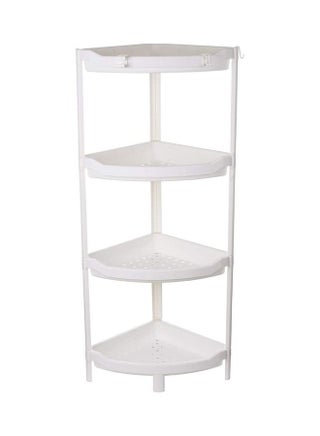 4-Layer Plastic Bathroom Corner Shelf Storage Rack White 39.4 x 17.7 x 13inch - v1633592544/N51257450A_1