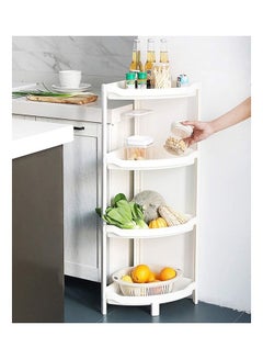 Toshionics 4-Layer Plastic Bathroom Corner Shelf Storage Rack White 39.4 x 17.7 x 13inch  - Image 4