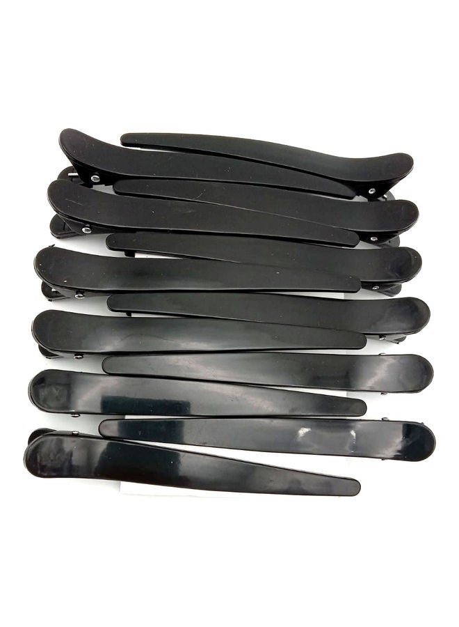 هونج كونج مشابك شعر احترافية من 12 قطعة أسود 12سم - Image 1