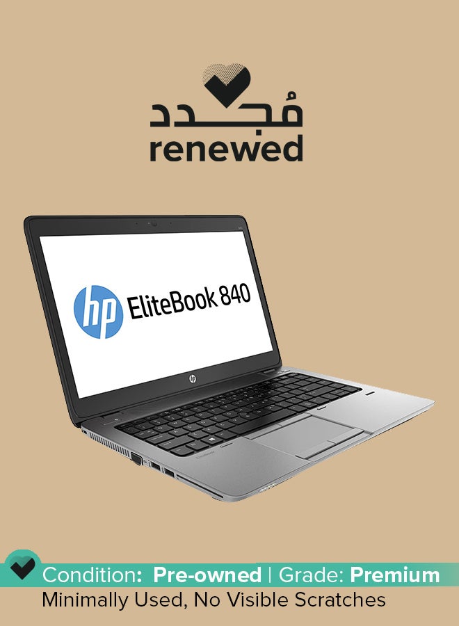 HP مُجدد - لابتوب إيليت بوك ‎840 G1 بشاشة مقاس 14 بوصة ومعالج إنتل كور i5/ الجيل الرابع/ ذاكرة رام سعة  8 جيجابايت/ محرك أقراص SSD سعة 256 جيجابايت/ بطاقة رسومات إنتل بدقة عالية الوضوح 4400 أسود - Image 1