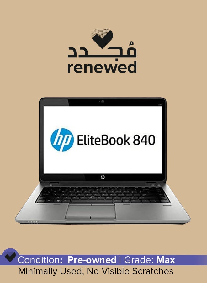 HP مُجدد - لابتوب إيليت بوك G2 ‏840 (إصدار 2016) بشاشة مقاس 14 ومعالج إنتل كور i5/ الجيل الخامس/ ذاكرة رام 8 جيجابايت/ محرك أقراص SSD سعة 256 جيجابايت/ بطاقة رسومات إنتل بدقة عالية الوضوح أسود - Image 1