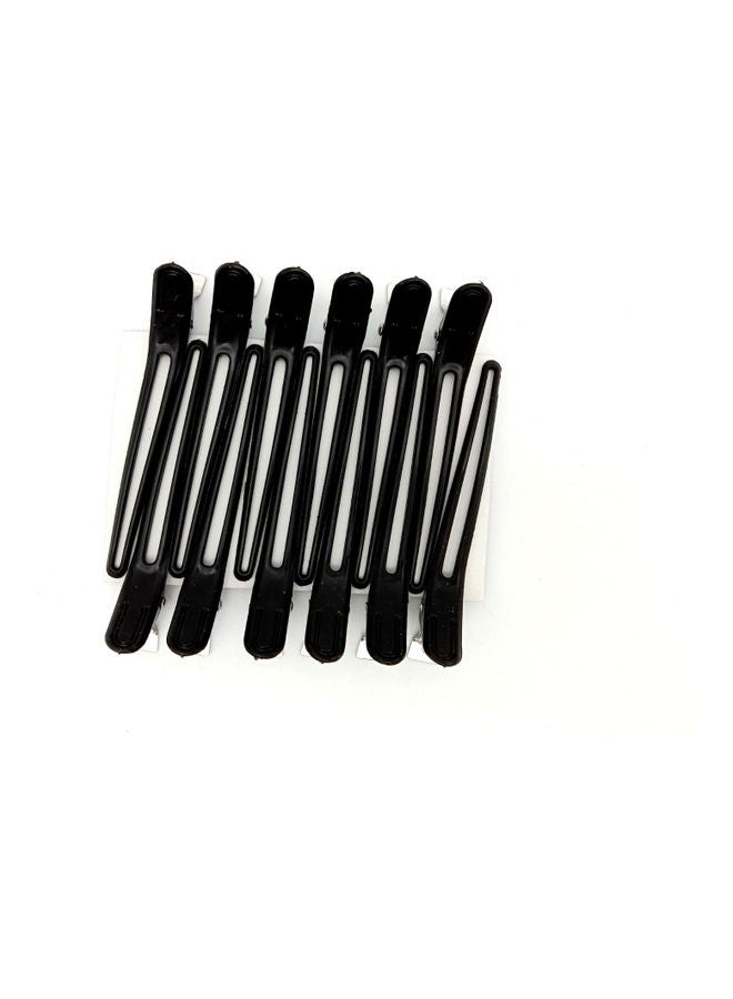 HK 12-Piece Professional Hair Clips Black 12cm - Image 1