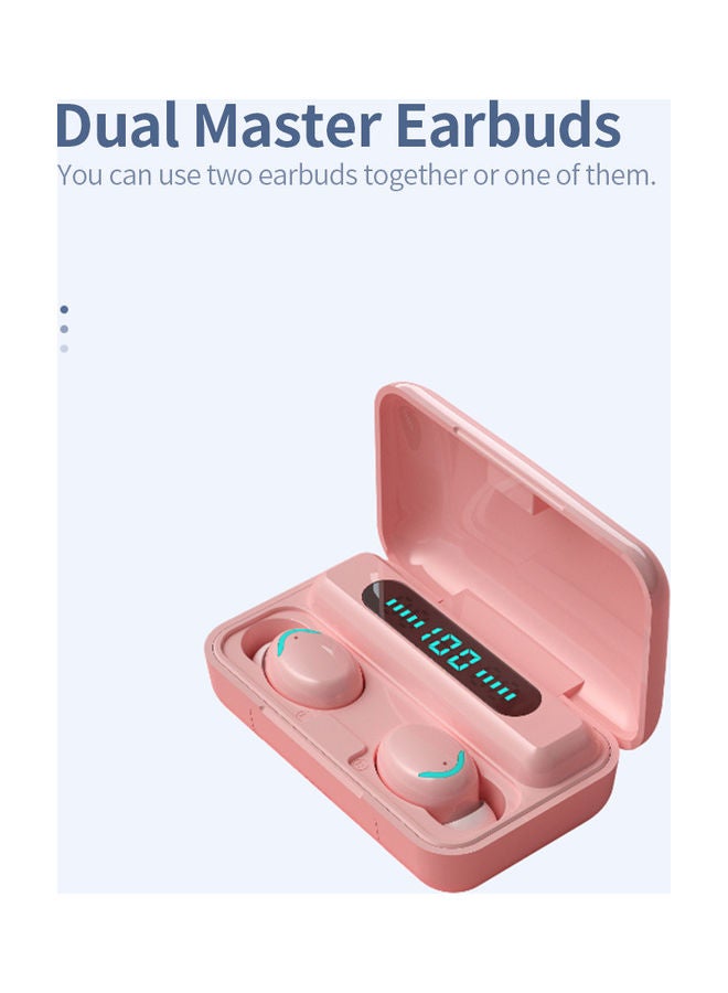 سماعة أذن داخلية إيربادز BT5.0 مع علبة شحن وشاشة LED وردي - Image 3