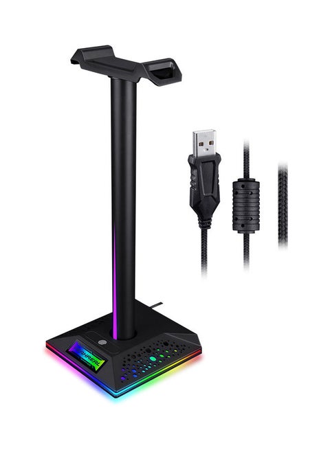 Head Mounted Bracket Detachable Headset Holder with 9 Kinds of RGB Lighting Modes Black
