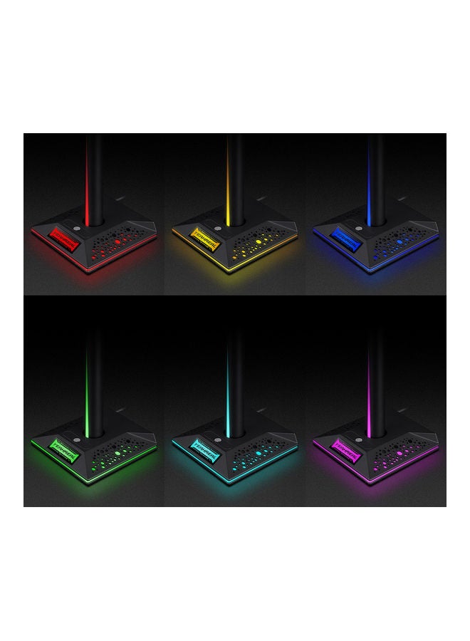 Head Mounted Bracket Detachable Headset Holder with 9 Kinds of RGB Lighting Modes Black  - Image 3