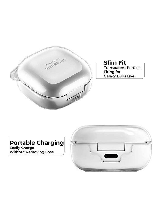 أو أوزون حافظة من السيليكون متوافقة مع سماعات جالاكسي بادز لايف/ جالاكسي بادز برو، غطاء مضاد للصدمات ومرن ومضاد للخدش شفاف - Image 2